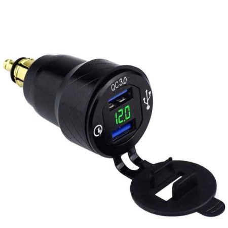 QC3 Dual USB Charger With Voltmeter